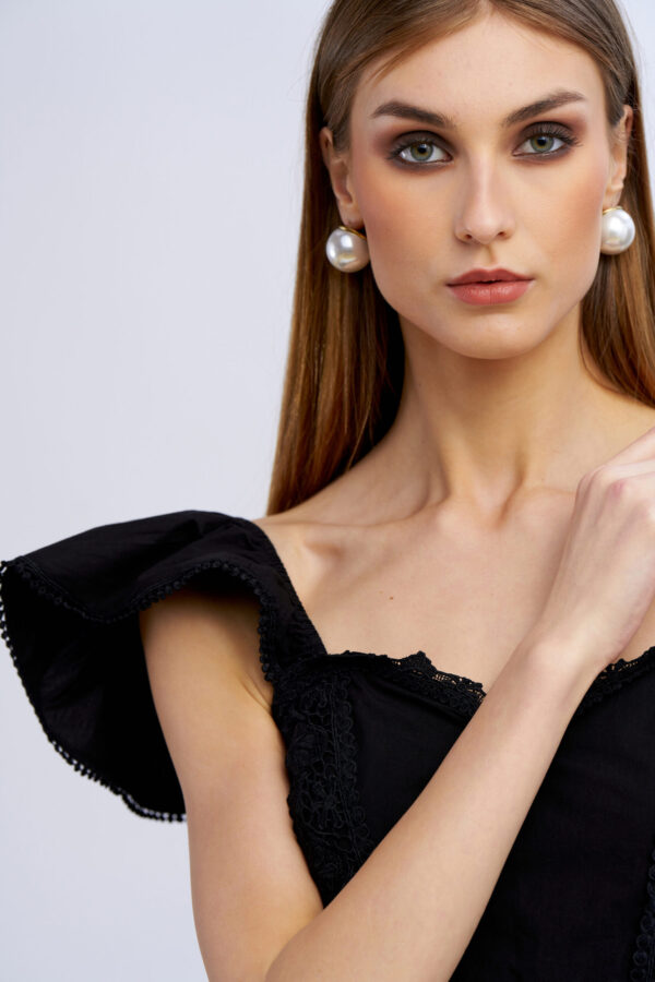 Cotton Heart-Shaped Neckline Dress - Image 3