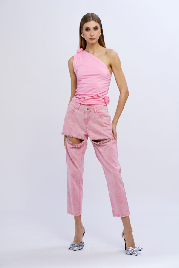 One-Shoulder Rose T-shirt