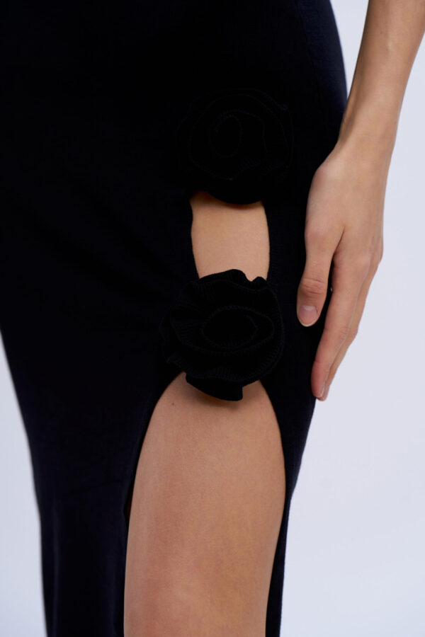 Abito maglia con rose - immagine 2