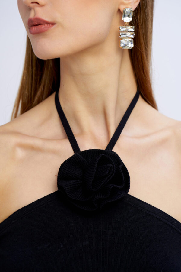 Abito maglia con rose - immagine 3