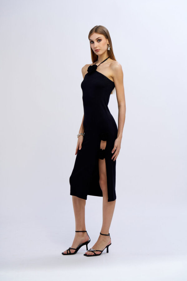 Abito maglia con rose - immagine 5