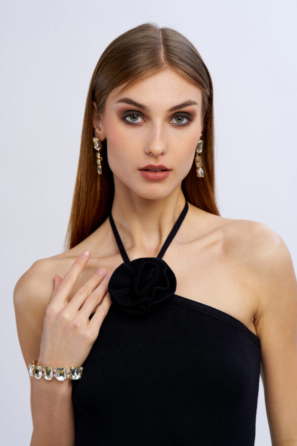 Abito maglia con rose - immagine 6
