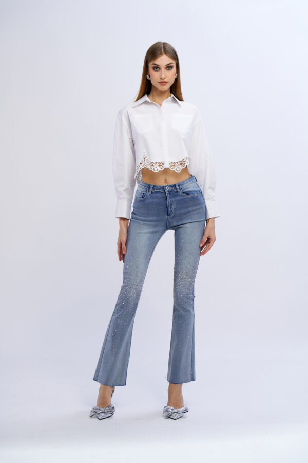 Camicia crop cotone