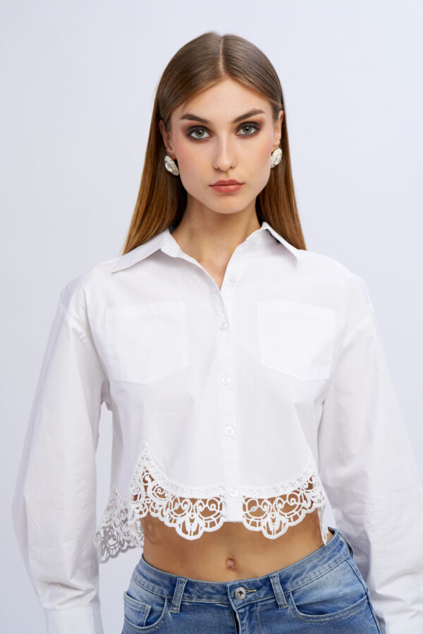 Camicia crop cotone - immagine 3