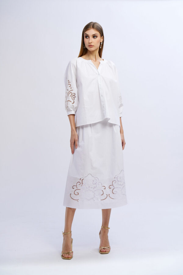 Cotton Shirt with Inserted Sleeves