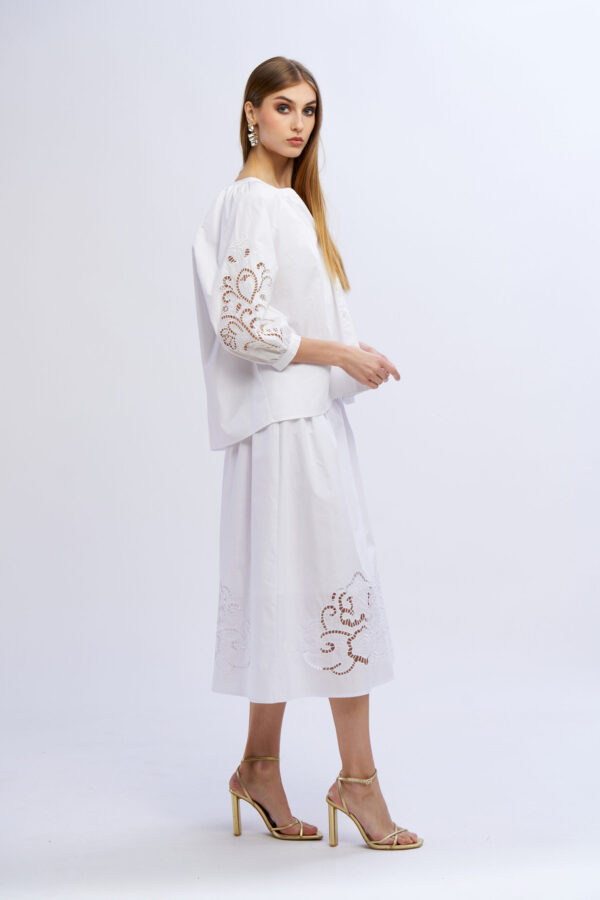 Cotton Shirt with Inserted Sleeves - Image 4