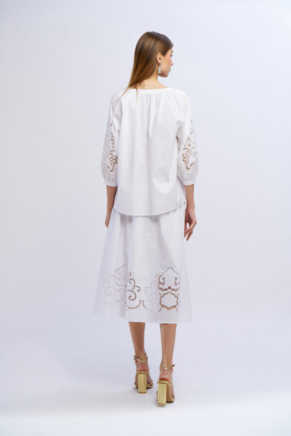 Long Cotton Skirt with Insert - Image 2
