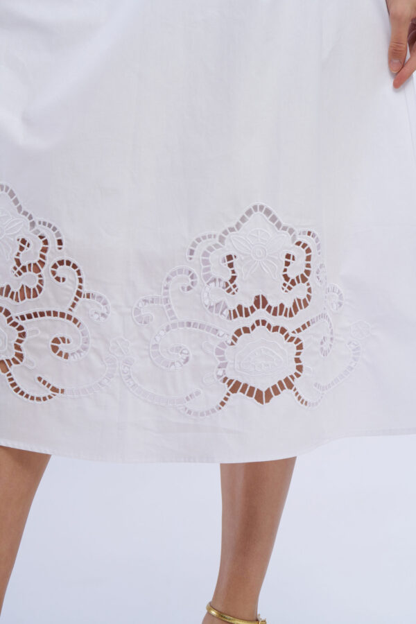 Long Cotton Skirt with Insert - Image 3