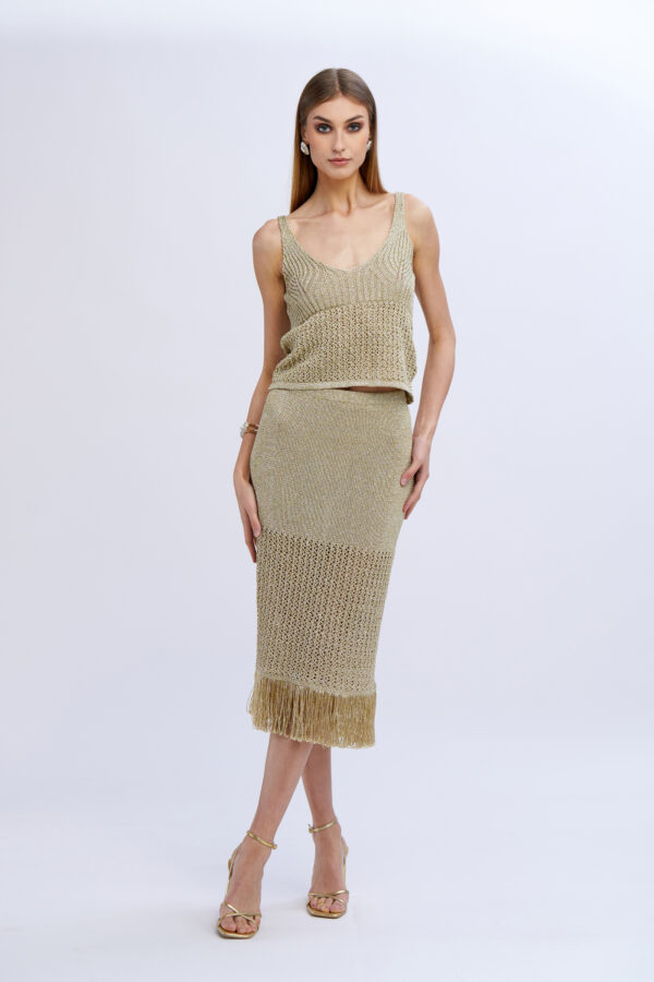 Knit Top with American Neckline