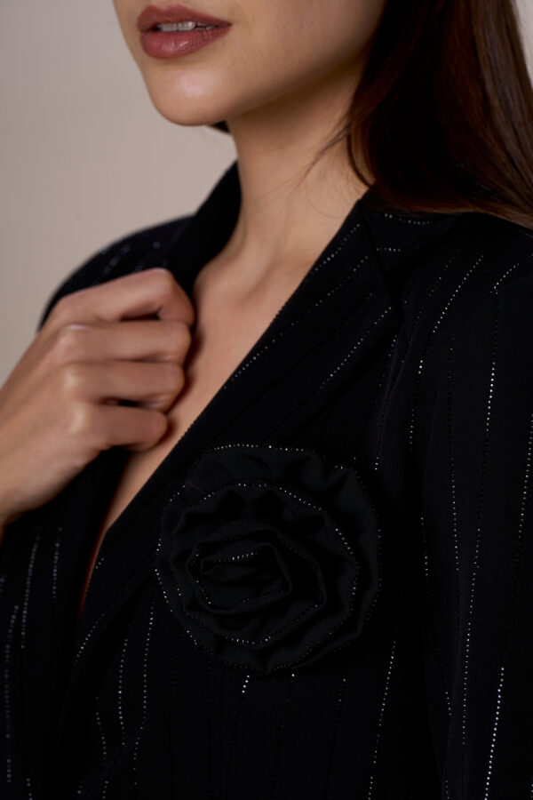 Spilla rosa con strass - immagine 2