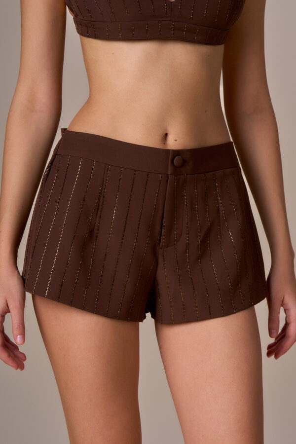 Diamond pinstriped hot pants - Image 3
