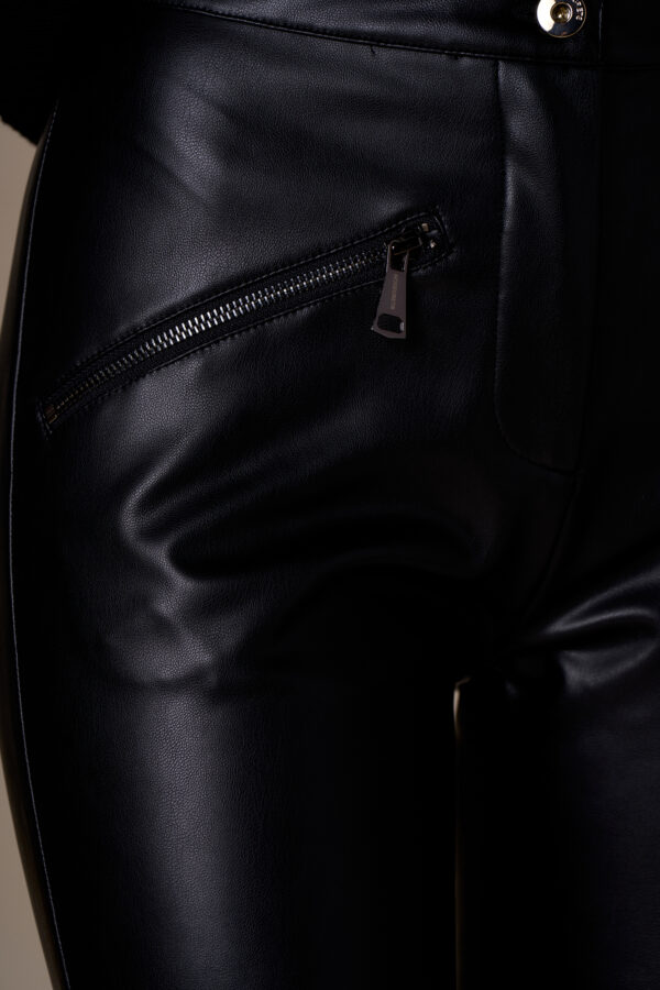 Zip-up leather-like trousers - Image 4