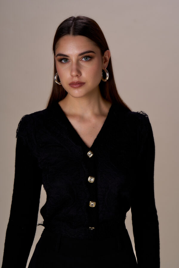 Mini cardigan con pizzo - immagine 5
