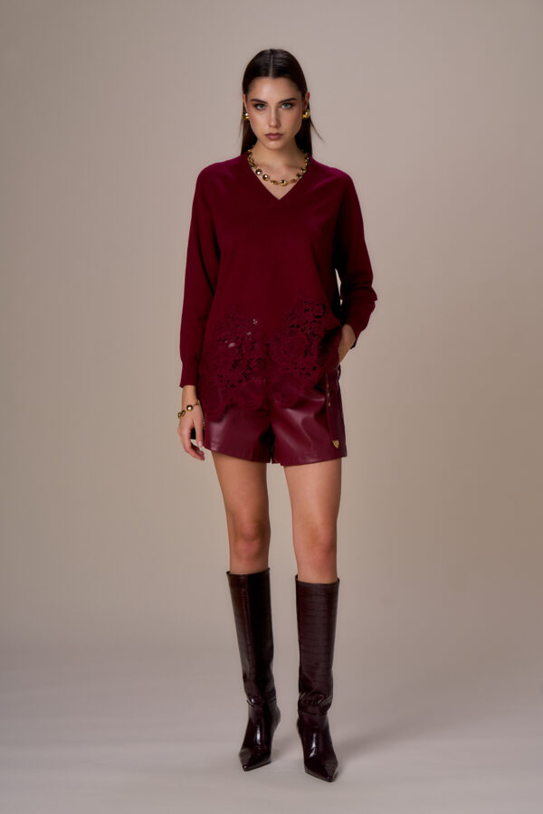 Maxi maglia fondo pizzo