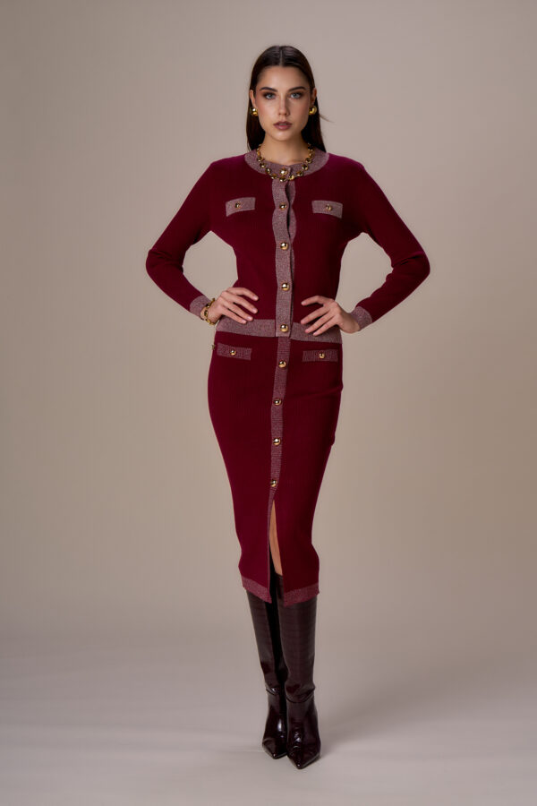 Cardigan lurex e bottoni