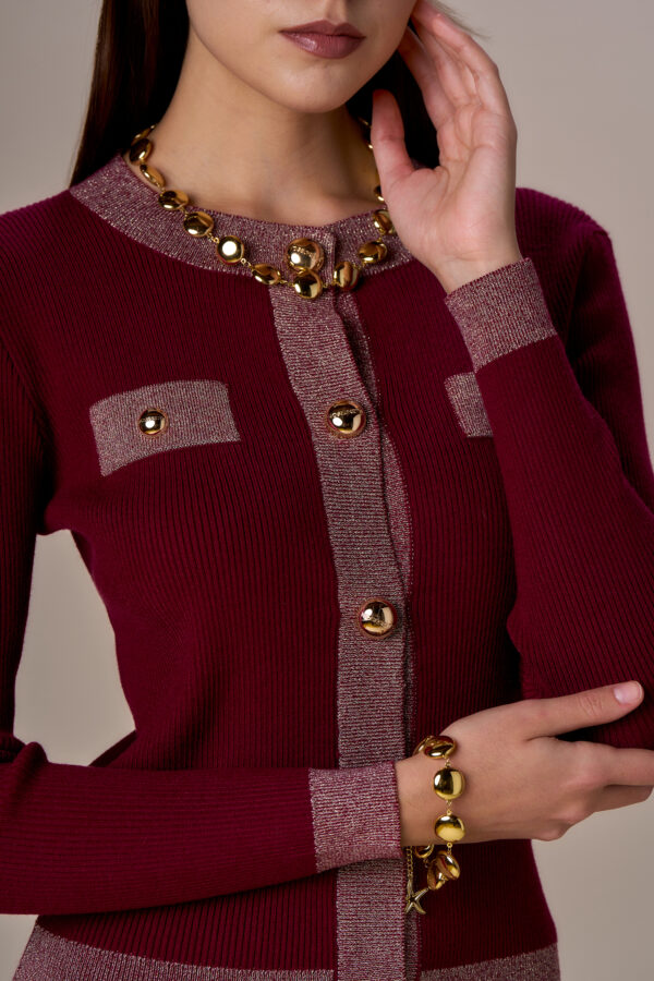 Cardigan lurex e bottoni - immagine 3