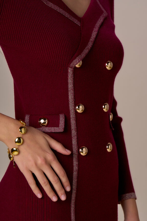 Abito maglia doppiopetto lurex e bottoni - immagine 7