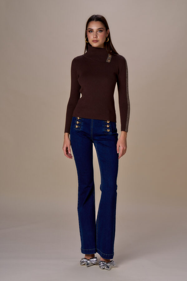 Dolcevita cut lurex e bottoni