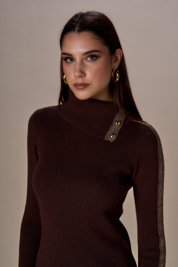 Dolcevita cut lurex e bottoni - immagine 3