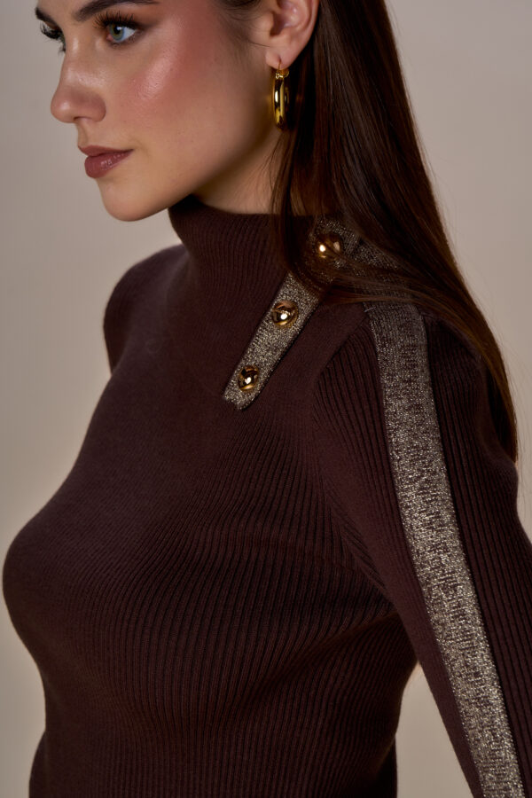 Dolcevita cut lurex e bottoni - immagine 4