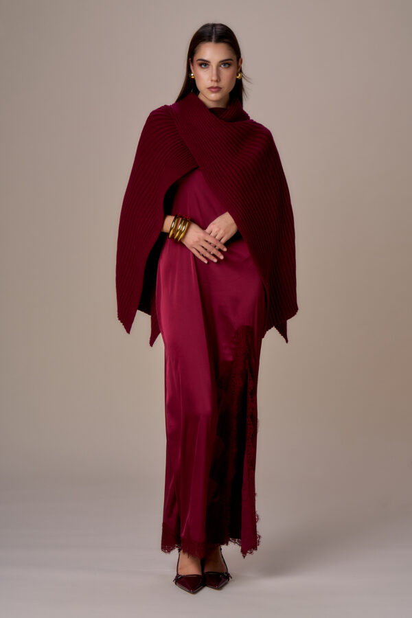 Poncho maglia e coste