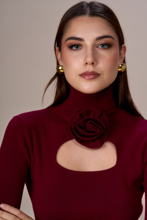 Maglia scollo rosa - immagine 4