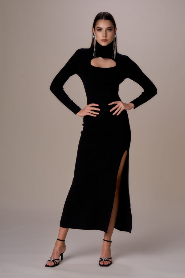 Abito cutout con rosa - immagine 2