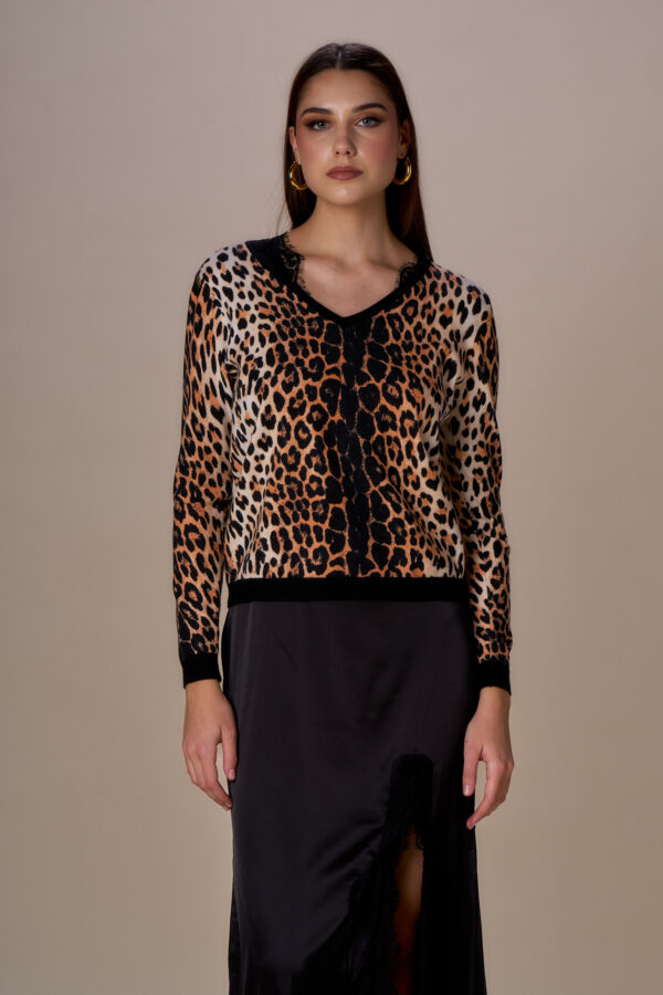 Maglia scollo V leo - immagine 2