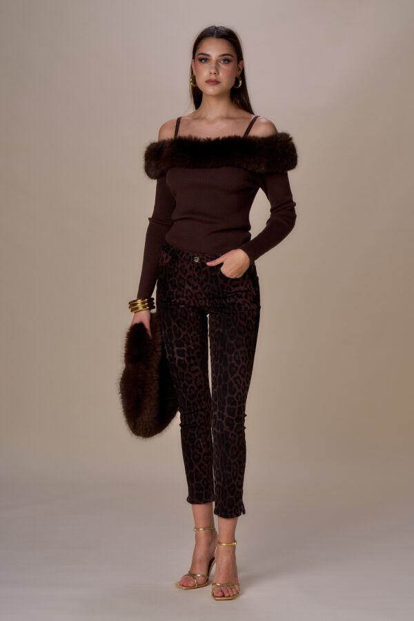 Leopard push-up trousers