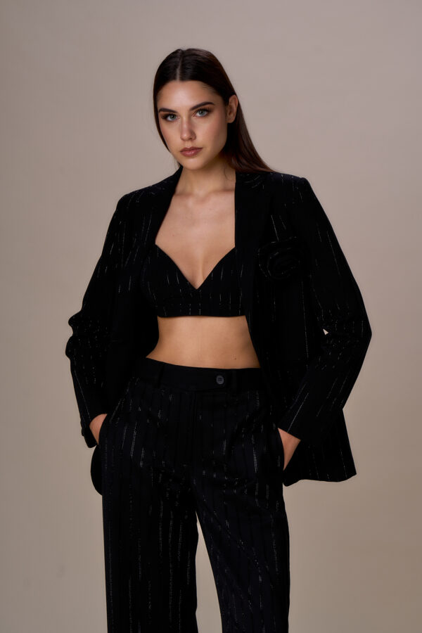 Diamond pinstriped blazer - Image 3