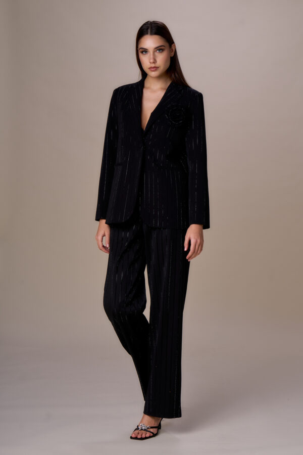 Diamond pinstriped blazer - Image 4