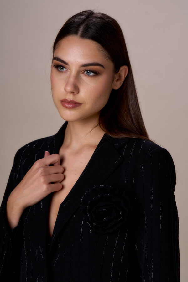 Diamond pinstriped blazer - Image 6