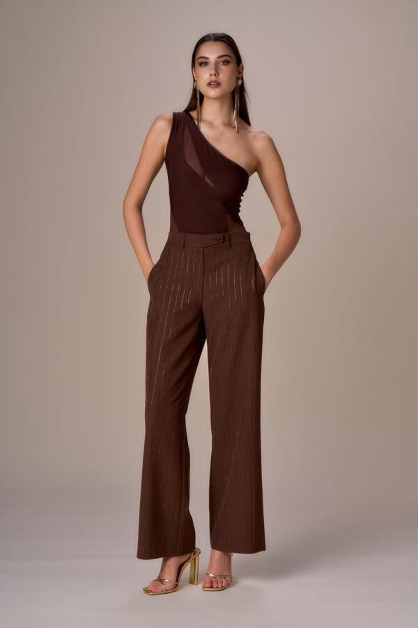 Diamond pinstriped trousers
