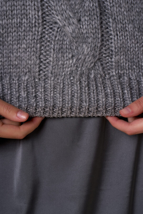 Maglia collo alto spalle fuori lurex - immagine 7