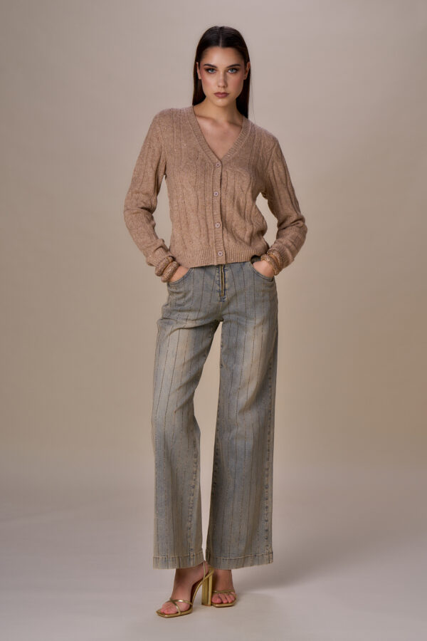 Cardigan trecce lurex