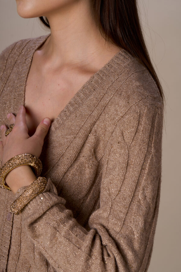 Cardigan trecce lurex - immagine 4