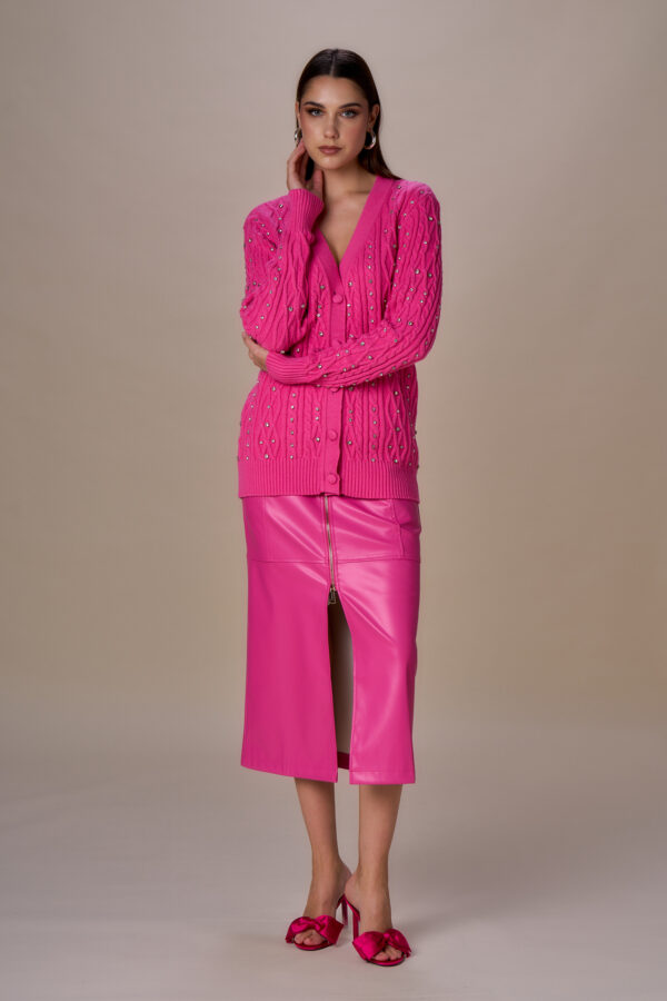 Cardigan trecce diamanti - immagine 2