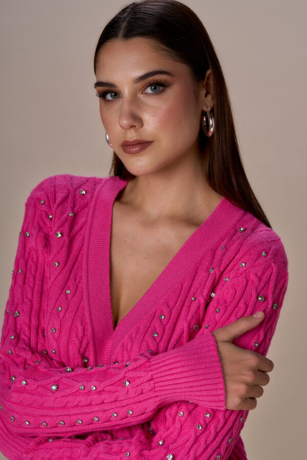 Cardigan trecce diamanti - immagine 3
