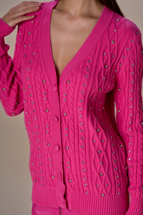 Cardigan trecce diamanti - immagine 4