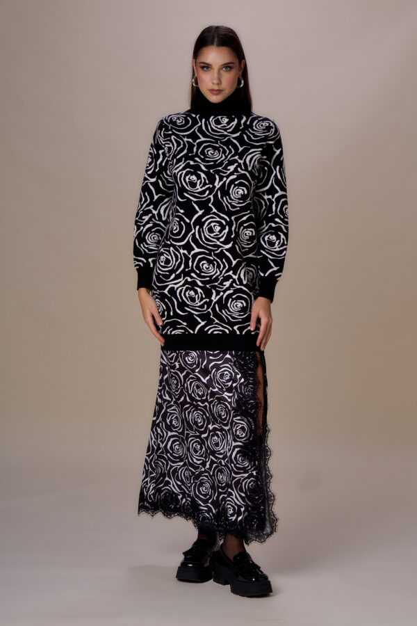 Abito dolcevita jacquard - immagine 4