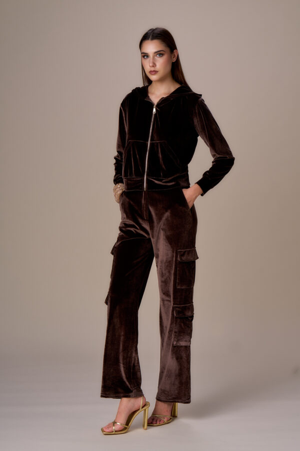 Chenille trousers with pockets