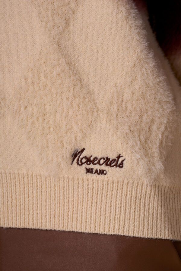 Maglia scollo V rombi sfumati - immagine 5