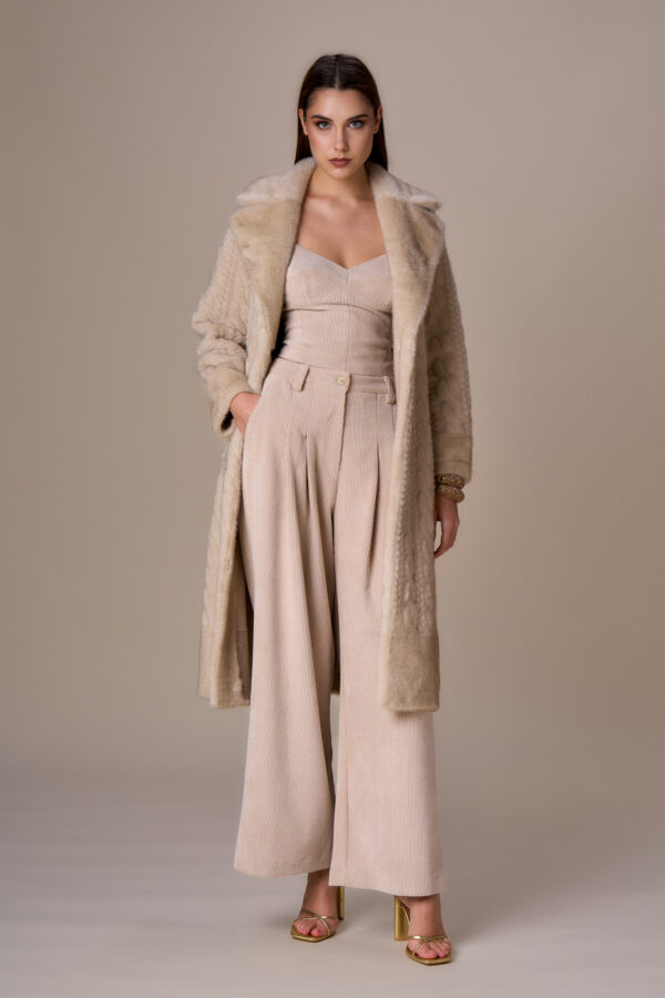 Cappotto simil pelliccia lavorata