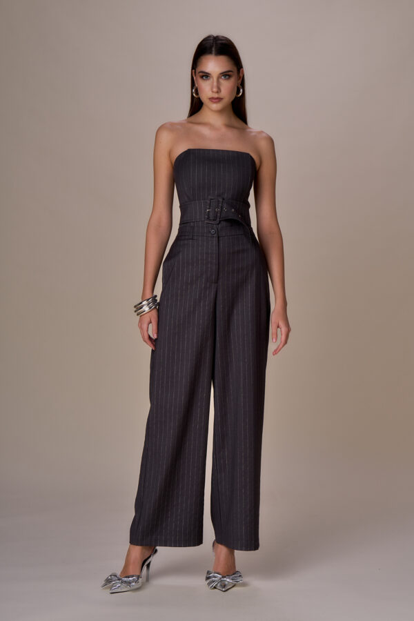 Lurex pinstriped trousers