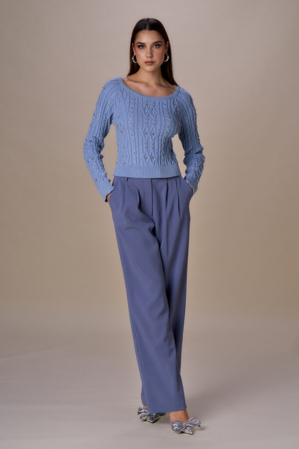 Wide trousers with pleats - Image 2