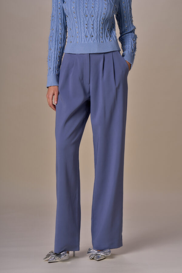 Wide trousers with pleats - Image 3