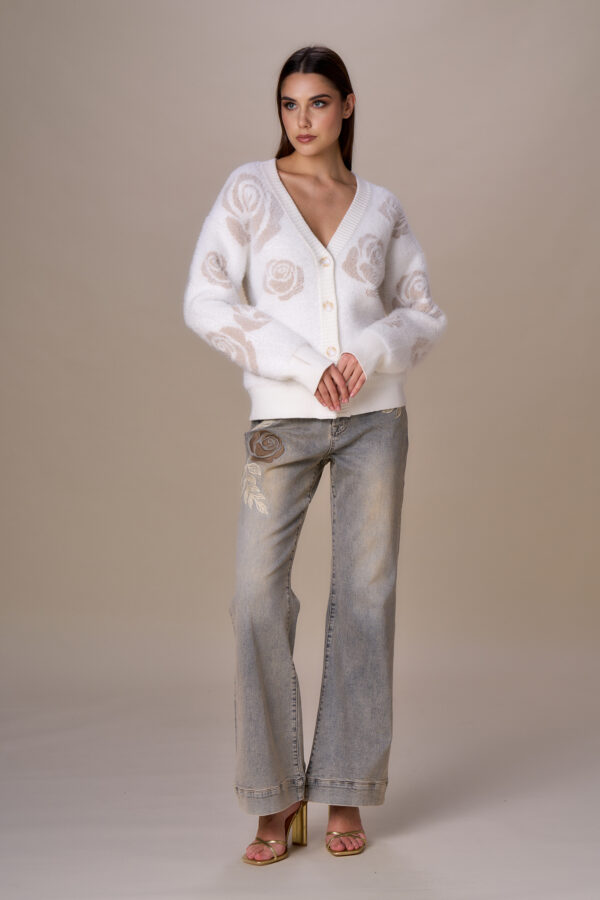 Cardigan simil pelliccia e rose - immagine 6