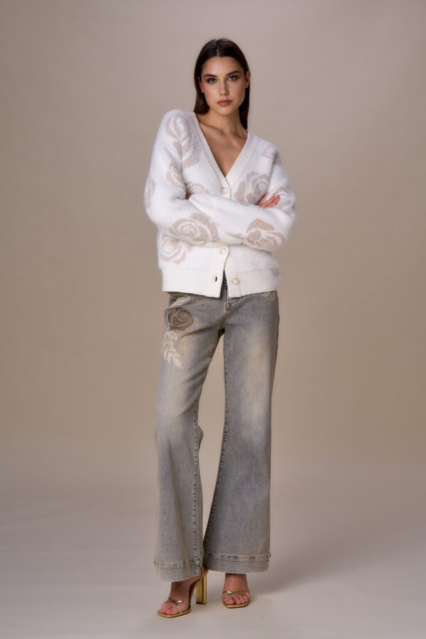 Cardigan simil pelliccia e rose - immagine 7