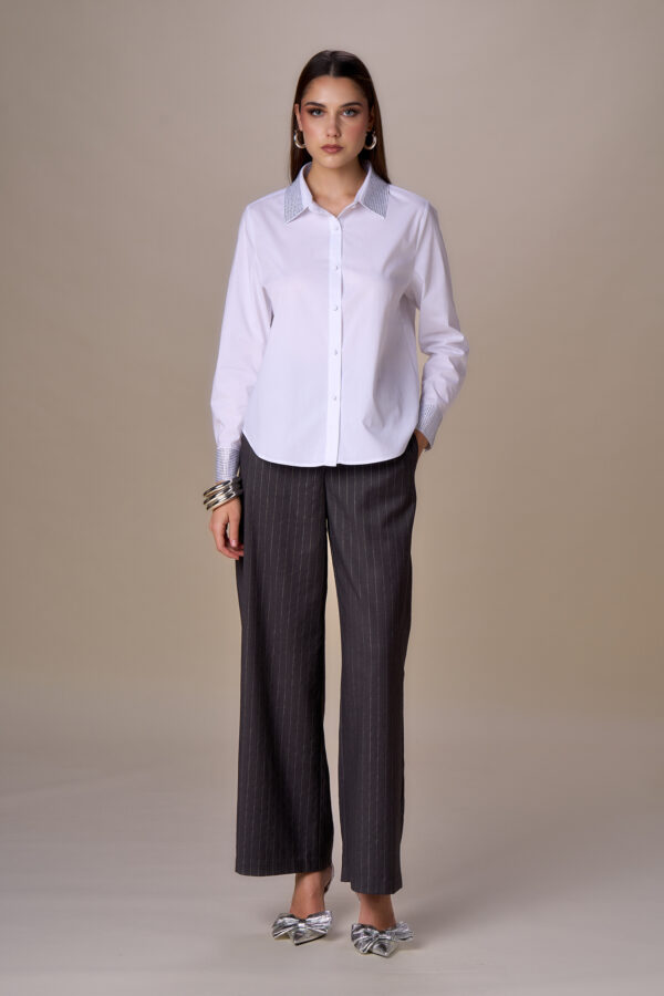 Diamond collar and cuff shirt