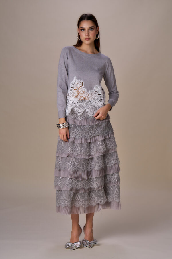 Maglia pizzo fondo